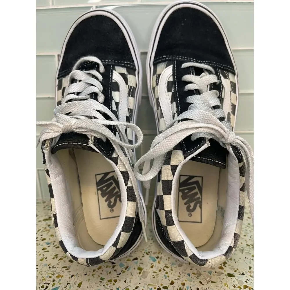 Vans Old Skool Checkerboard Low Top Skate Sneakers Unisex Mens 6 Womens 7.5